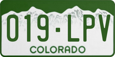 CO license plate 019LPV