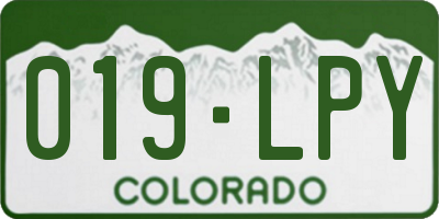 CO license plate 019LPY