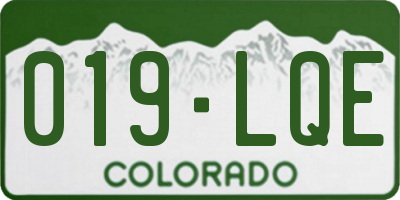 CO license plate 019LQE