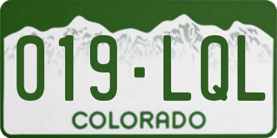 CO license plate 019LQL