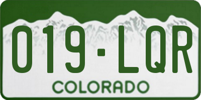 CO license plate 019LQR