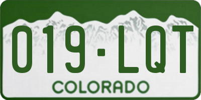 CO license plate 019LQT