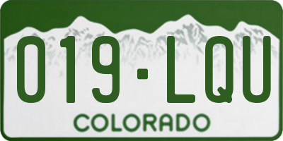 CO license plate 019LQU