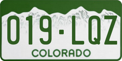 CO license plate 019LQZ