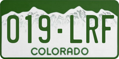 CO license plate 019LRF