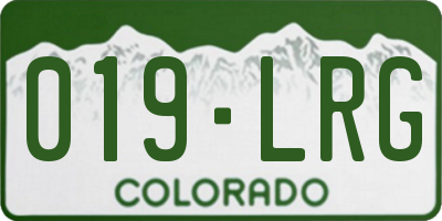 CO license plate 019LRG