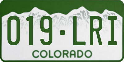 CO license plate 019LRI
