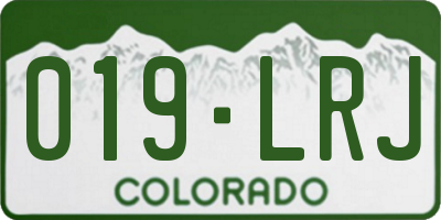CO license plate 019LRJ