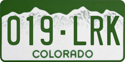 CO license plate 019LRK