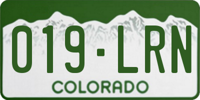 CO license plate 019LRN