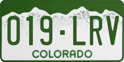 CO license plate 019LRV