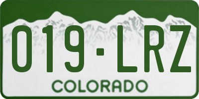 CO license plate 019LRZ