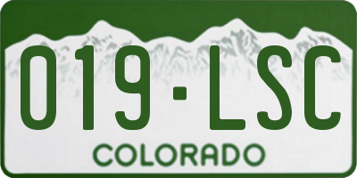 CO license plate 019LSC
