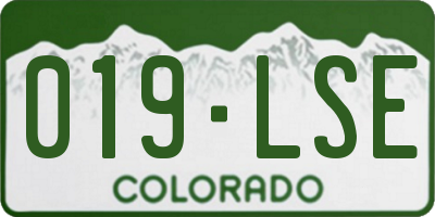 CO license plate 019LSE