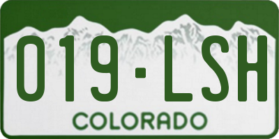 CO license plate 019LSH