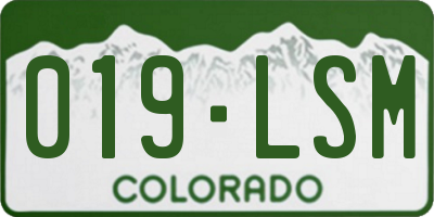 CO license plate 019LSM