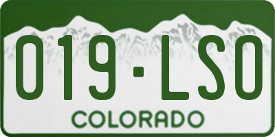 CO license plate 019LSO