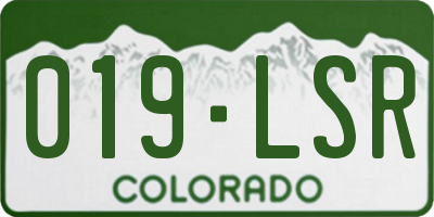 CO license plate 019LSR