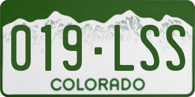 CO license plate 019LSS