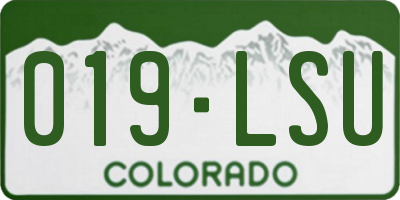 CO license plate 019LSU