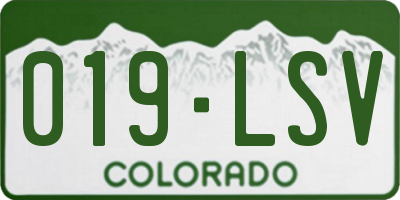 CO license plate 019LSV