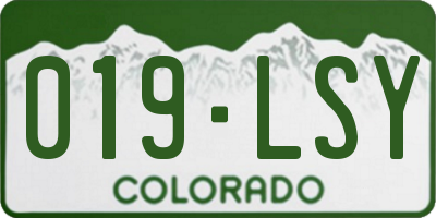 CO license plate 019LSY