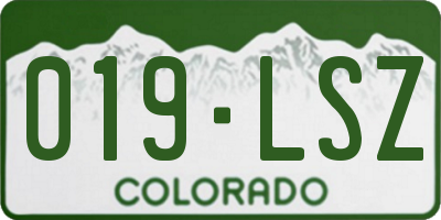 CO license plate 019LSZ