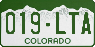 CO license plate 019LTA