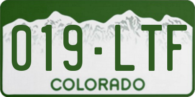 CO license plate 019LTF
