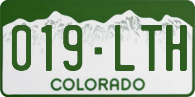 CO license plate 019LTH