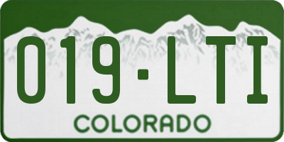 CO license plate 019LTI
