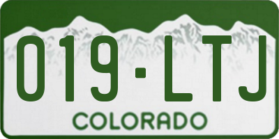 CO license plate 019LTJ