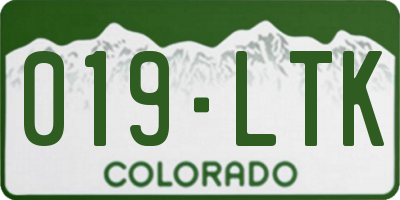 CO license plate 019LTK