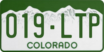 CO license plate 019LTP