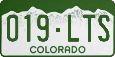 CO license plate 019LTS
