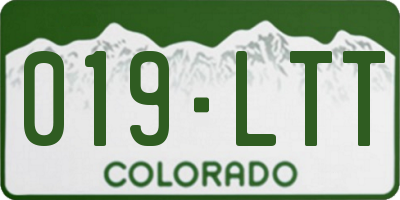 CO license plate 019LTT