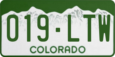 CO license plate 019LTW