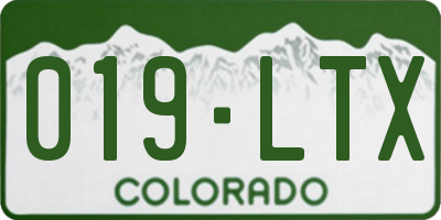 CO license plate 019LTX