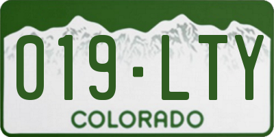 CO license plate 019LTY