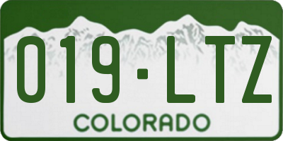 CO license plate 019LTZ