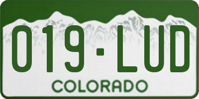 CO license plate 019LUD