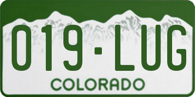 CO license plate 019LUG