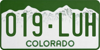 CO license plate 019LUH
