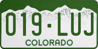 CO license plate 019LUJ