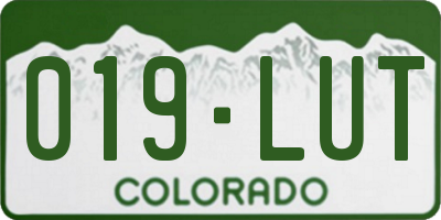 CO license plate 019LUT