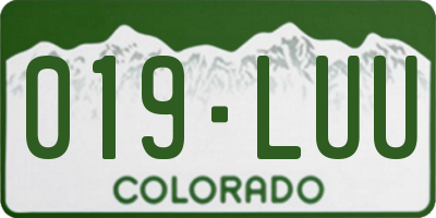 CO license plate 019LUU