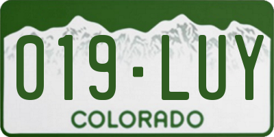 CO license plate 019LUY