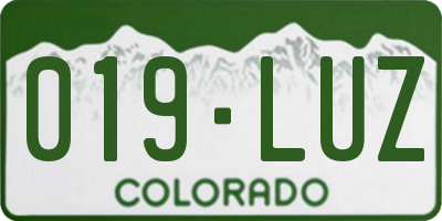 CO license plate 019LUZ