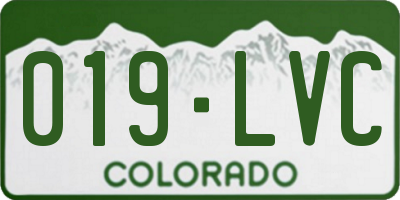 CO license plate 019LVC