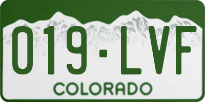 CO license plate 019LVF